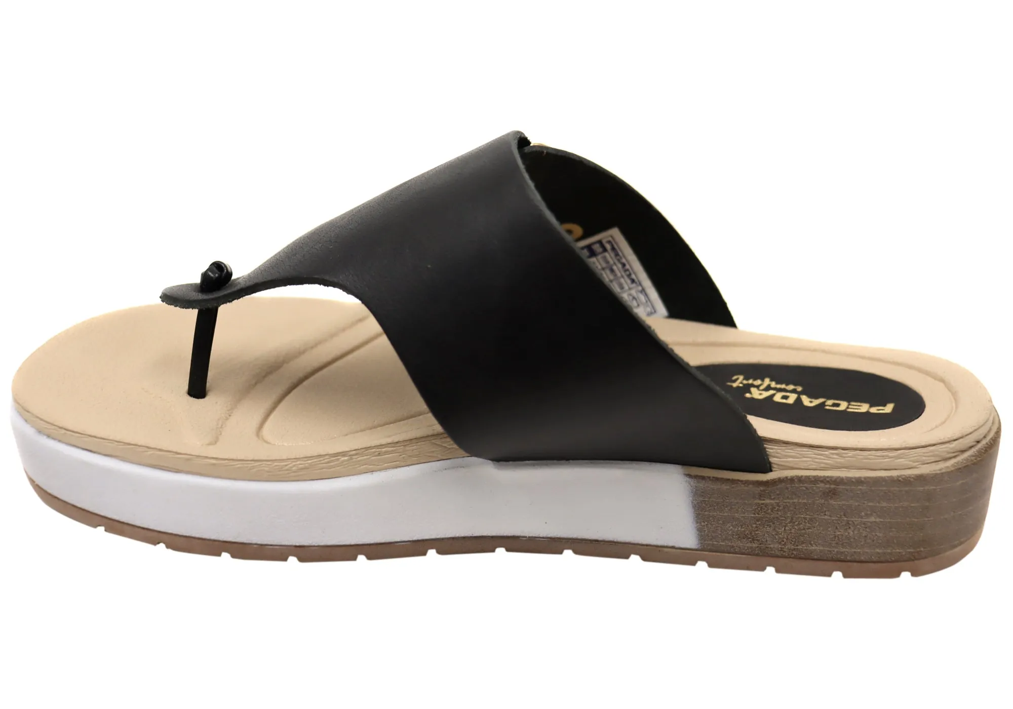 Pegada Nolo Womens Comfort Leather Thongs Sandals Made In Brazil