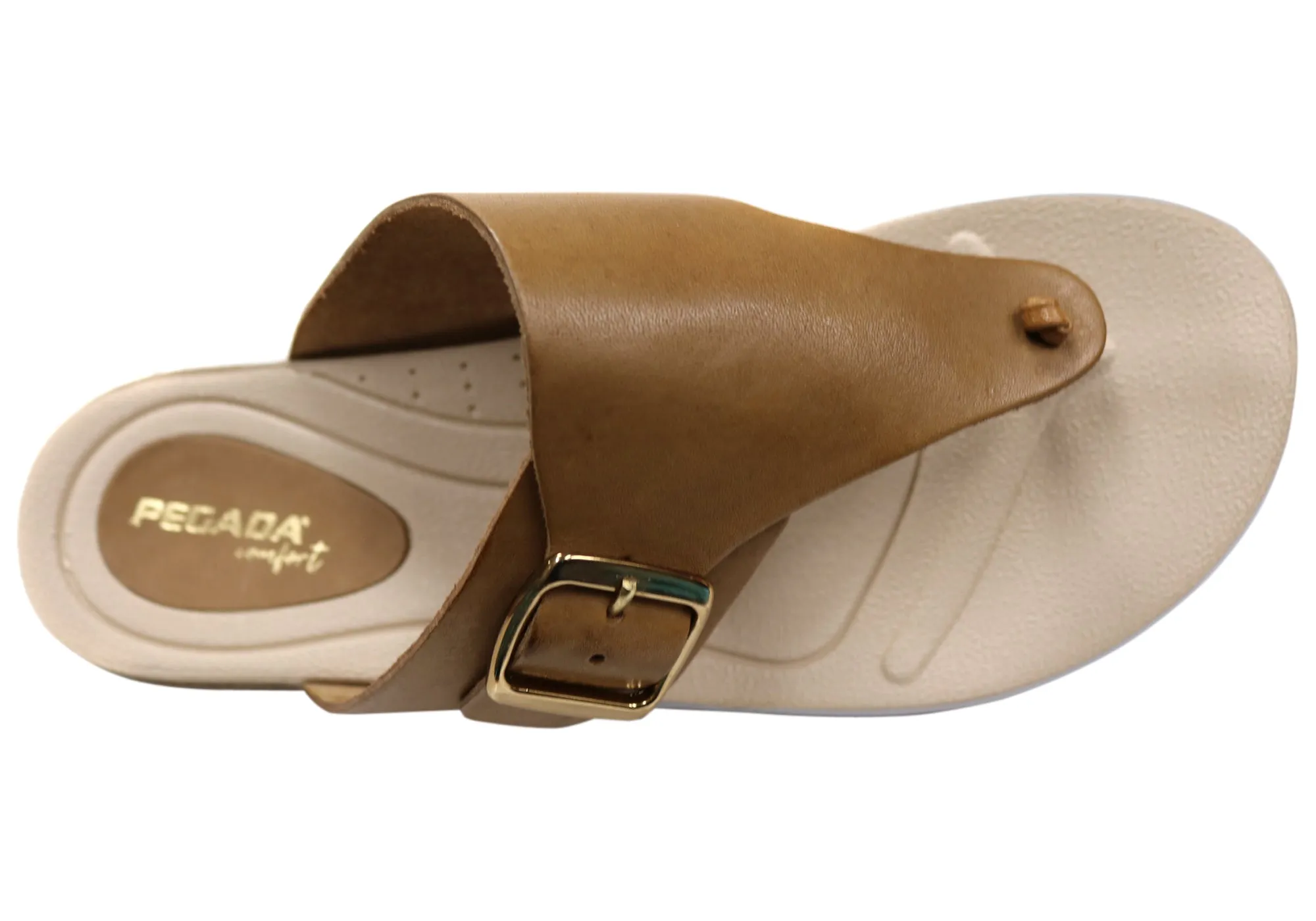 Pegada Nolo Womens Comfort Leather Thongs Sandals Made In Brazil