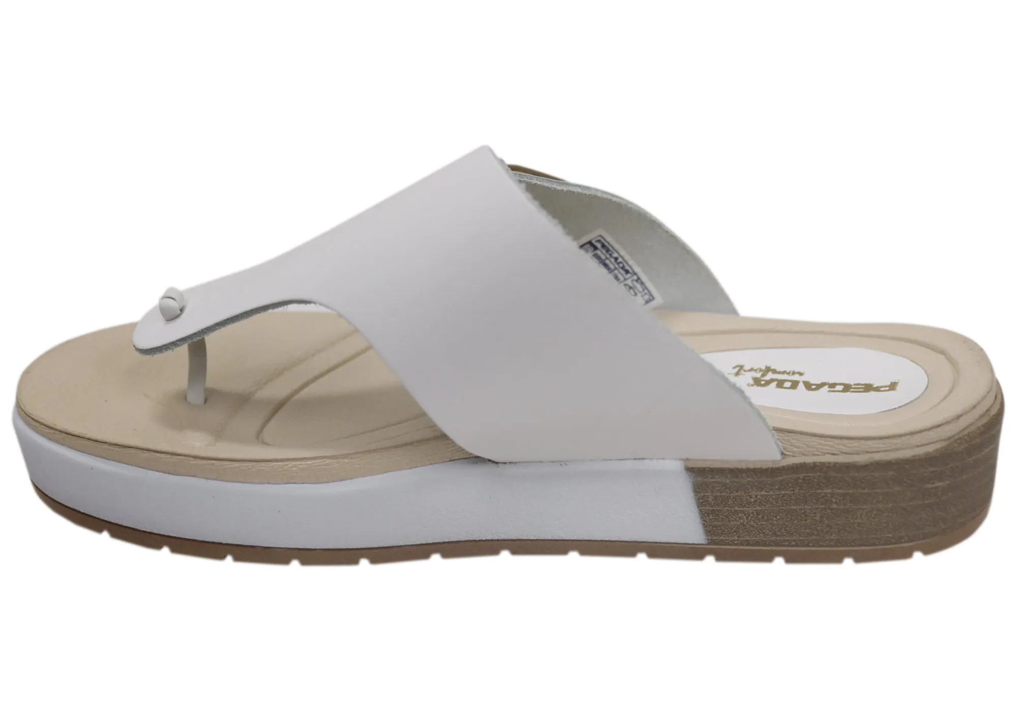 Pegada Nolo Womens Comfort Leather Thongs Sandals Made In Brazil