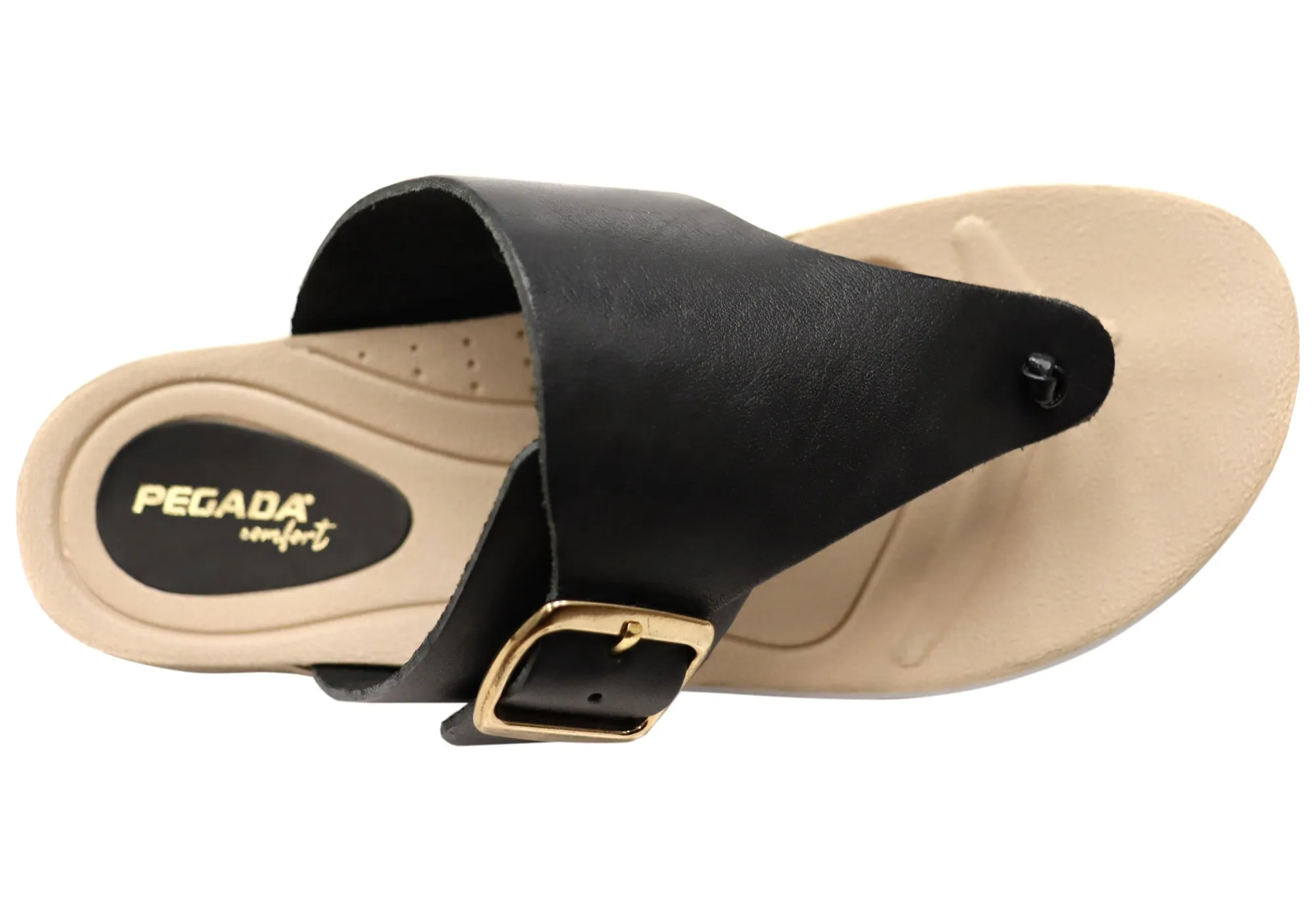 Pegada Nolo Womens Comfort Leather Thongs Sandals Made In Brazil