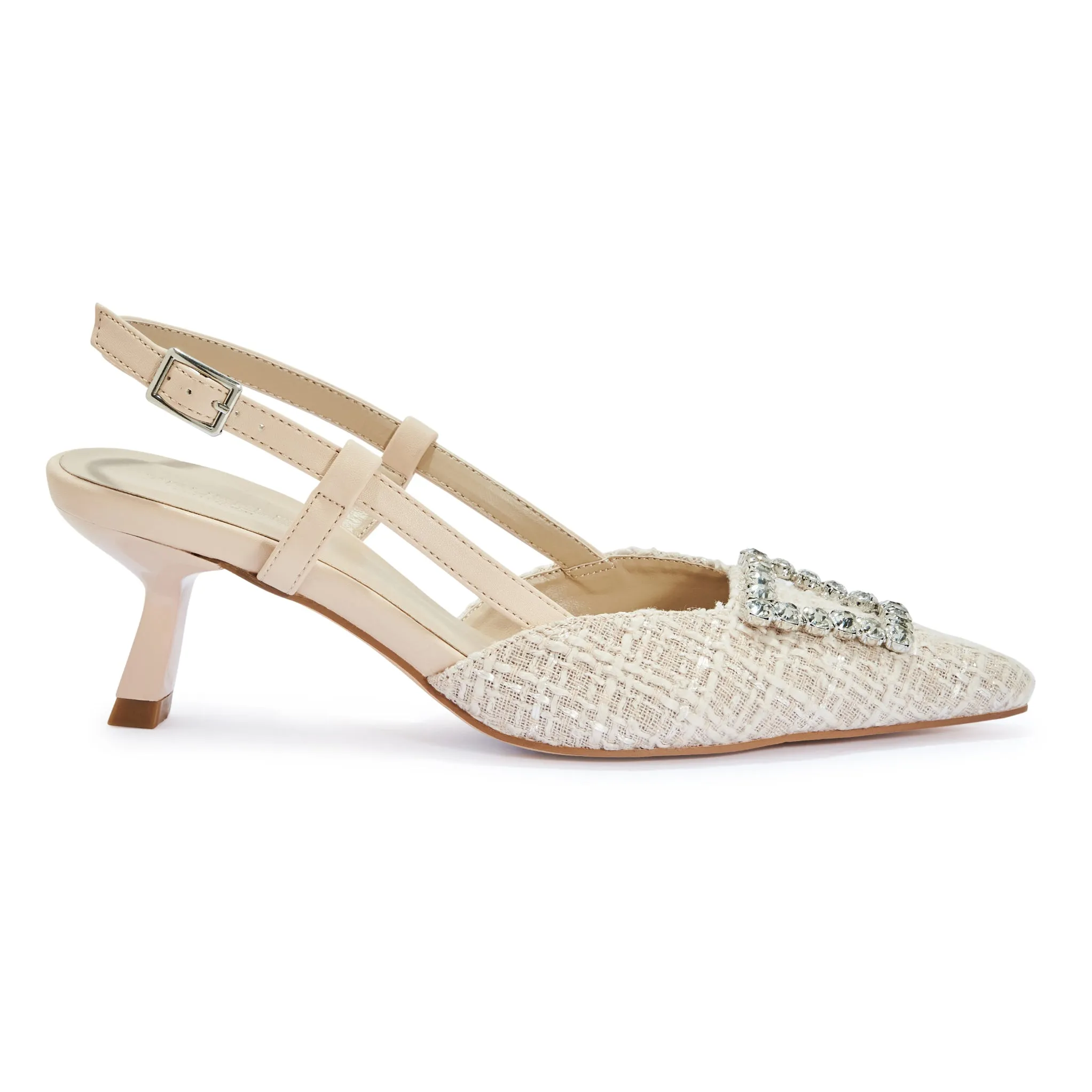 PIA1 ELEGANT SLINGBACK HEEL WITH DIAMENTE DETAIL