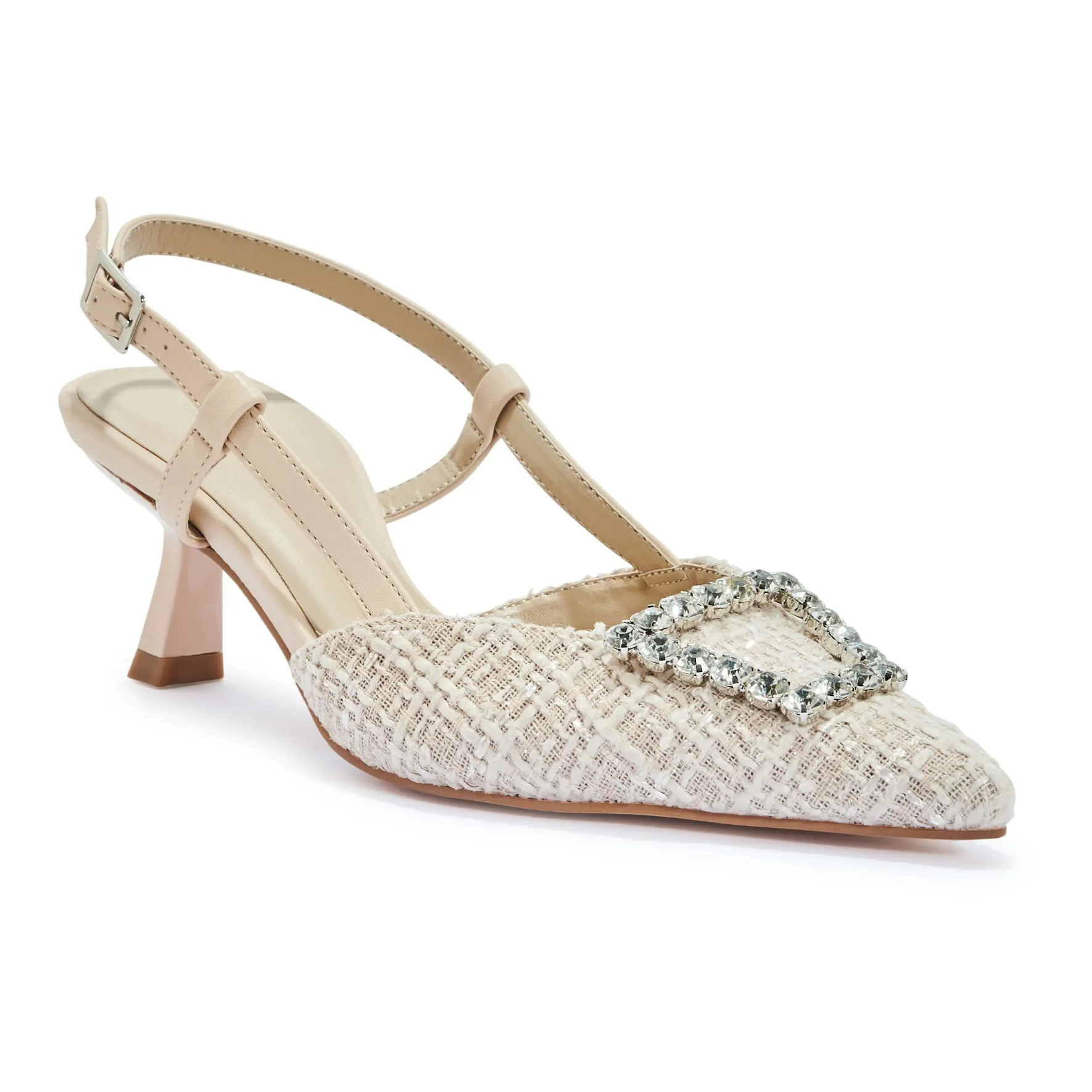 PIA1 ELEGANT SLINGBACK HEEL WITH DIAMENTE DETAIL