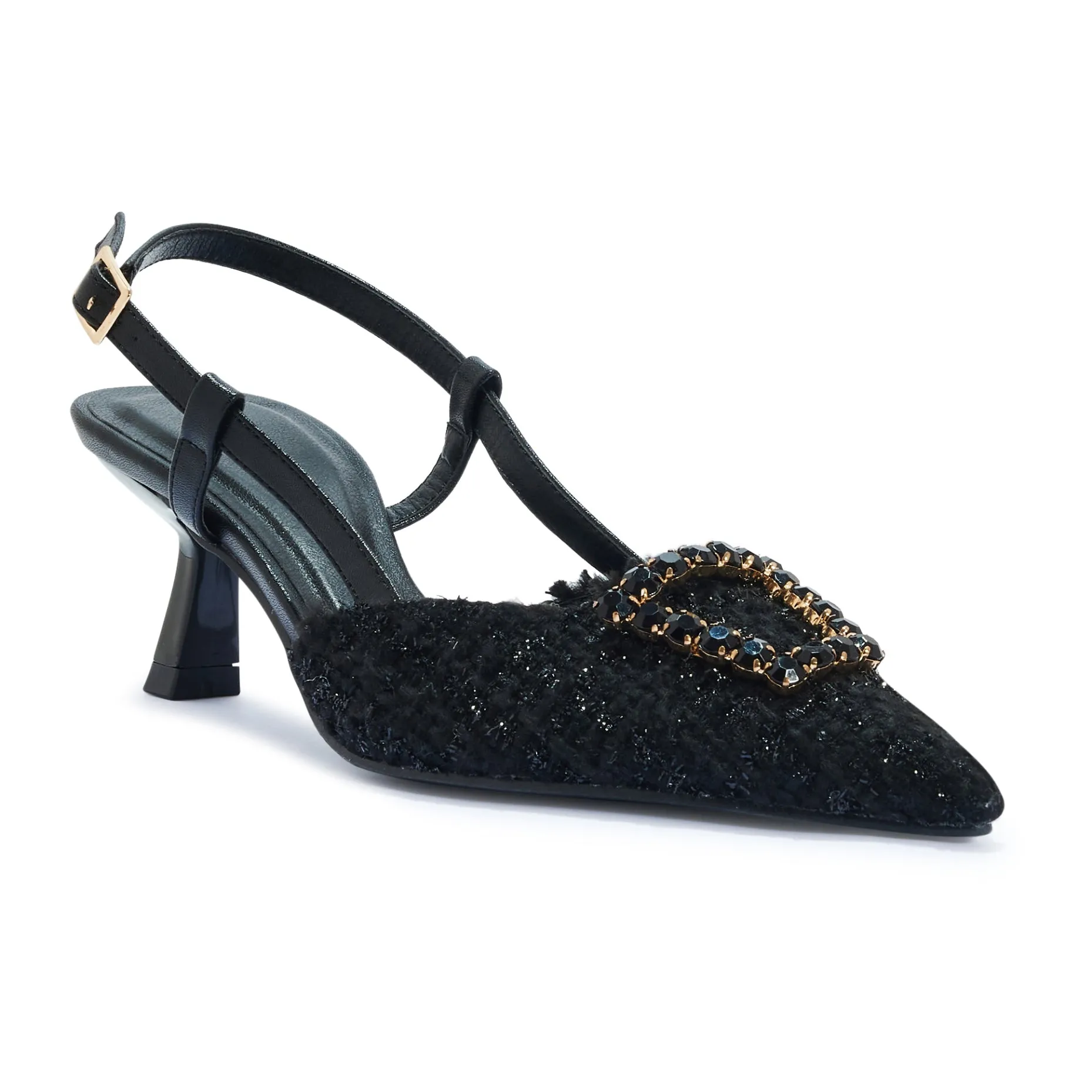 PIA1 ELEGANT SLINGBACK HEEL WITH DIAMENTE DETAIL