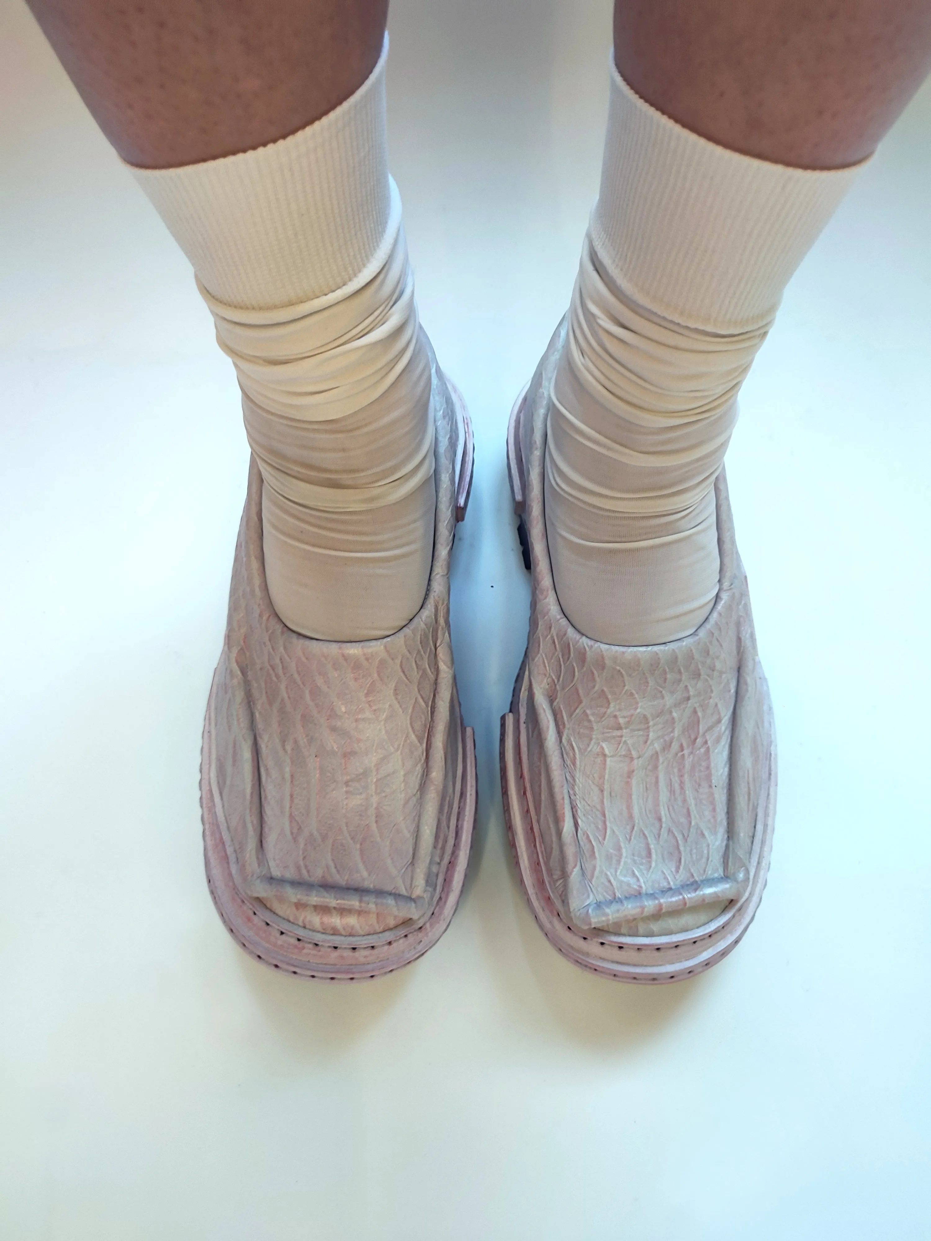 Pink Snake Moccasins