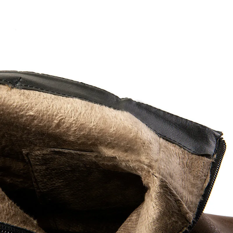 Plush lining motorcycle boots