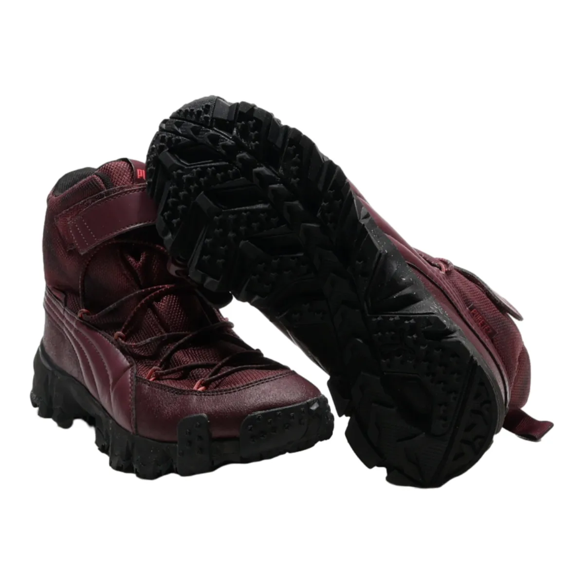 PUMA Hiking Boots Maroon Synthetic Mens UK 5.5