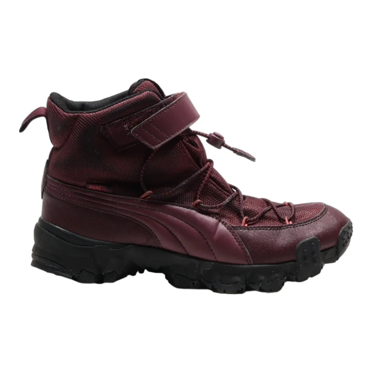 PUMA Hiking Boots Maroon Synthetic Mens UK 5.5