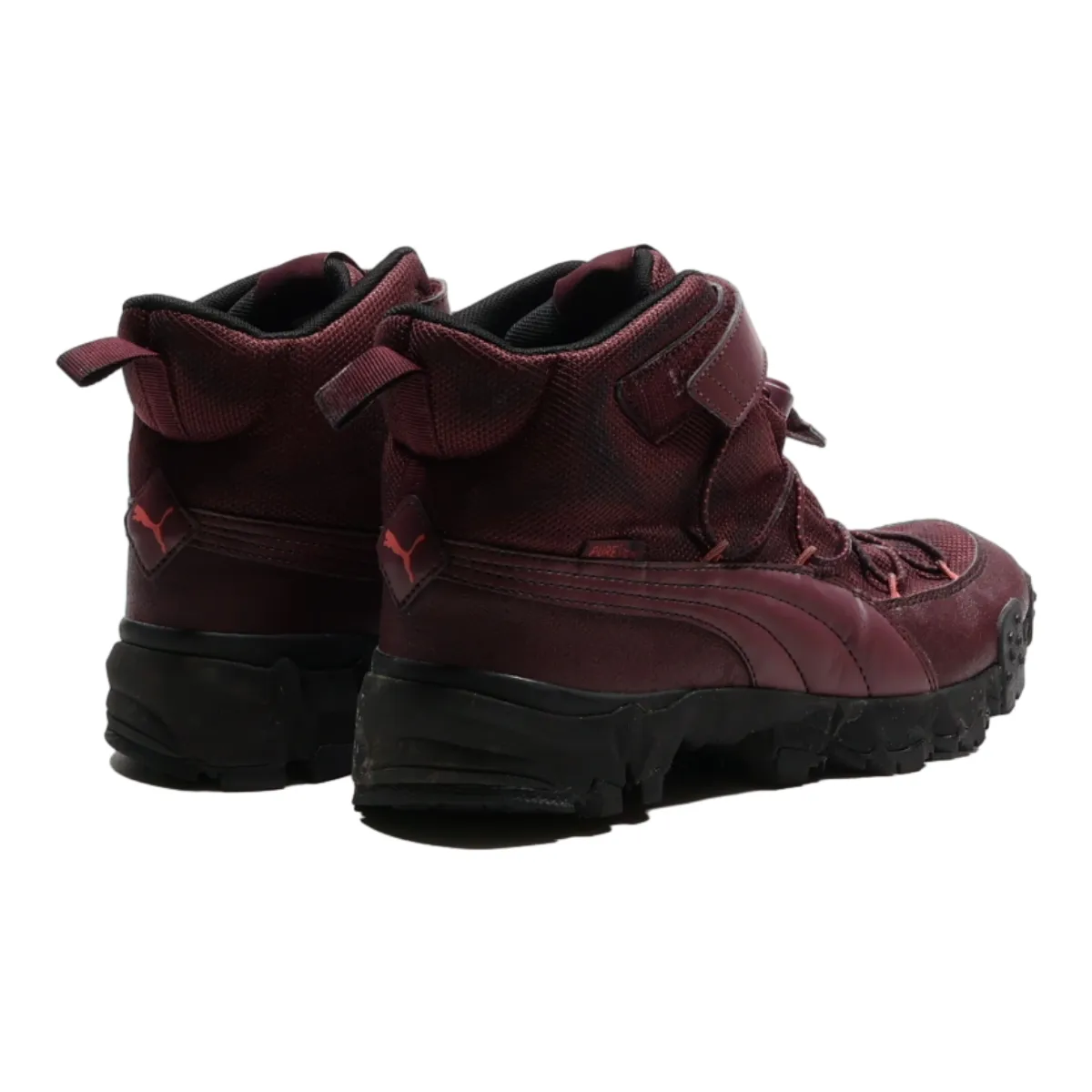 PUMA Hiking Boots Maroon Synthetic Mens UK 5.5