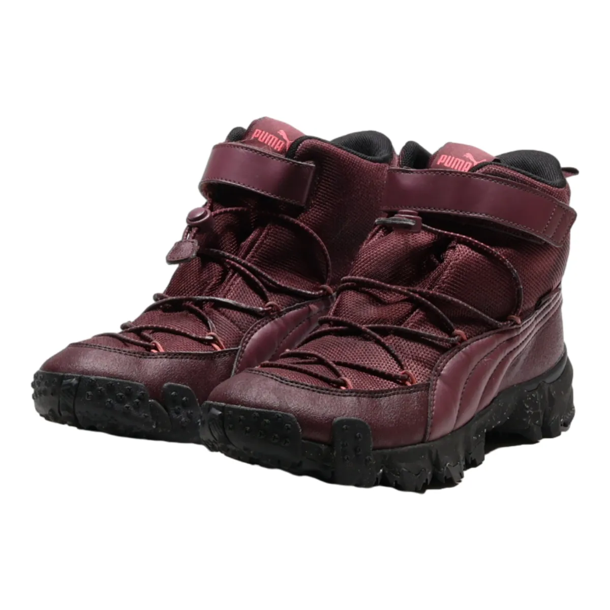 PUMA Hiking Boots Maroon Synthetic Mens UK 5.5