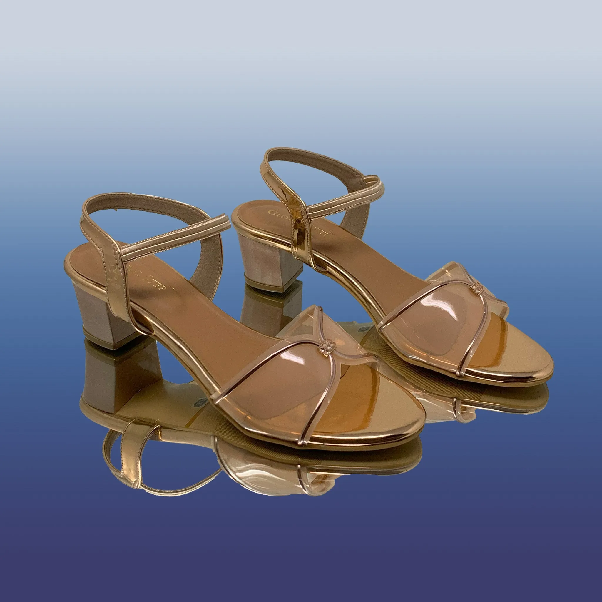 RoseGold Block Heel Sandals