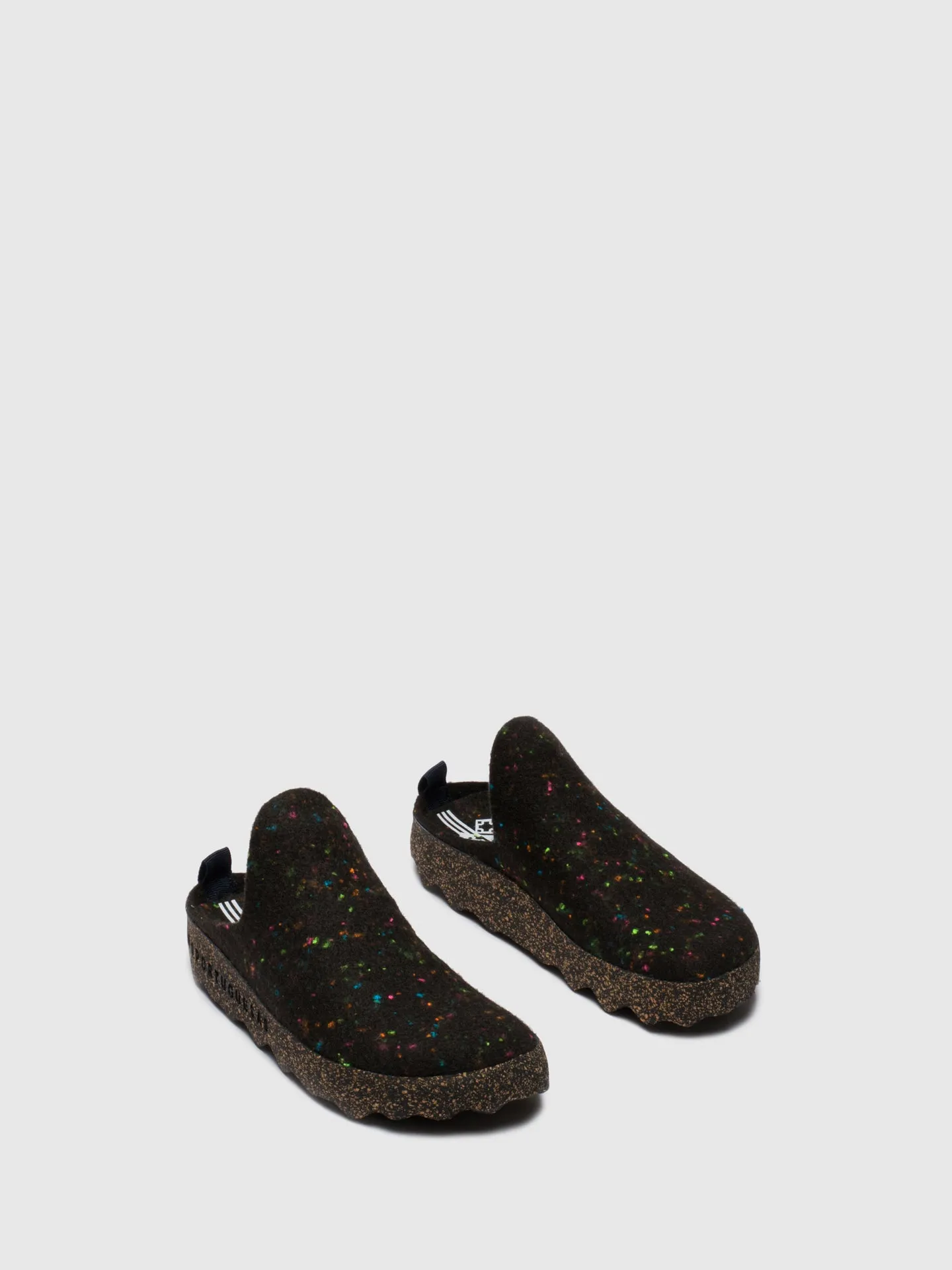 Round Toe Mules COME Black Multicolor