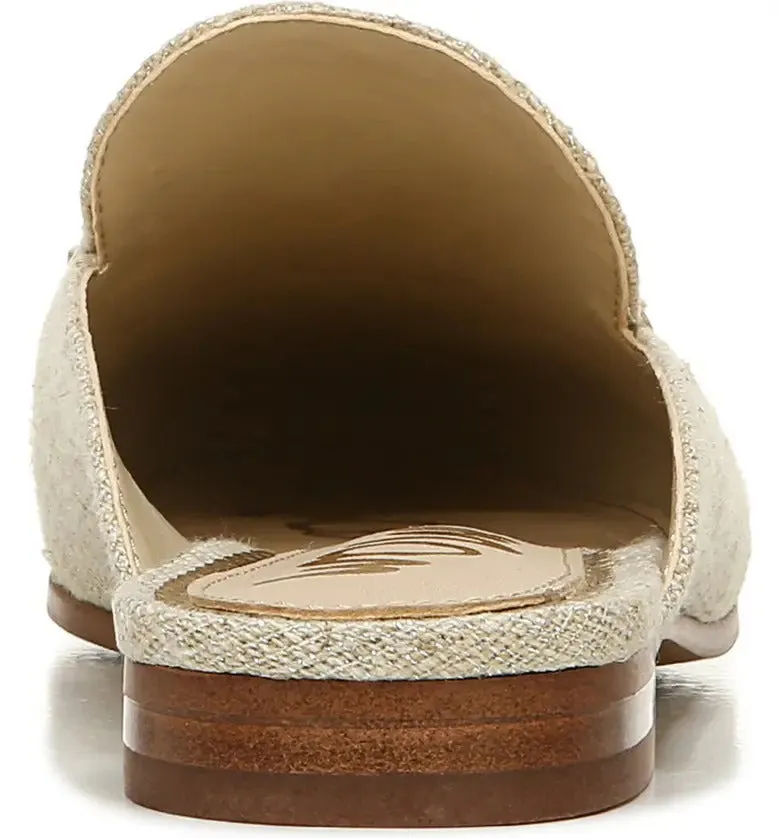 Sam Edelman Laurna Natural Slip On Almond Toe Golden Accent Fashion Loafers