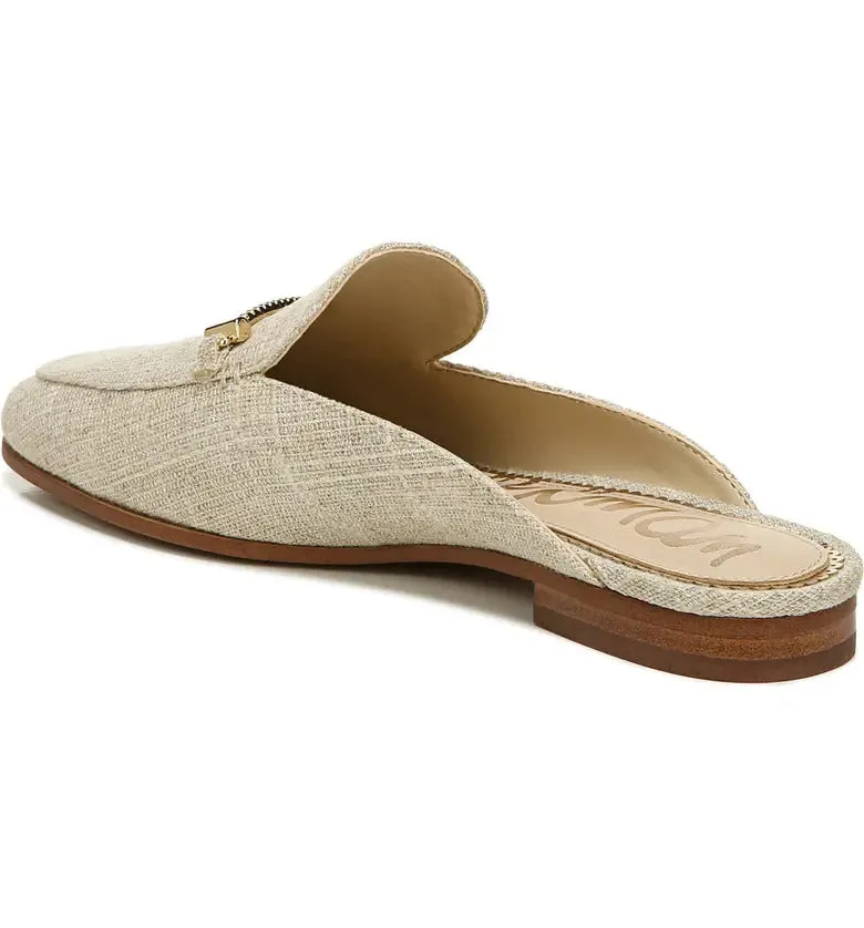 Sam Edelman Laurna Natural Slip On Almond Toe Golden Accent Fashion Loafers