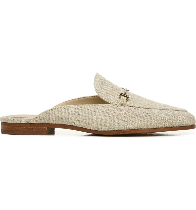 Sam Edelman Laurna Natural Slip On Almond Toe Golden Accent Fashion Loafers