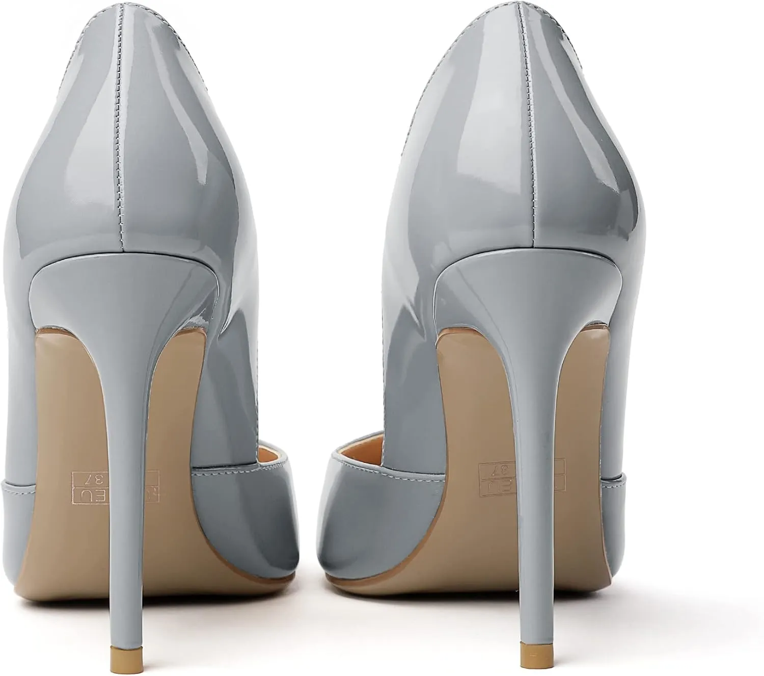 SAMMITOP Women's D'Orsay Slip On High Heels Elegant Pointy Toe Stilettos Pumps 4Inches Office Ladies Shoes