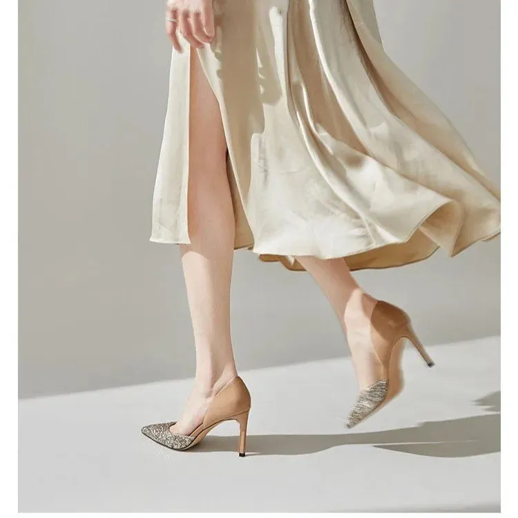 Sequin Sexy Pointed Fashion Luxury Party Dress Hot Sale High Heel