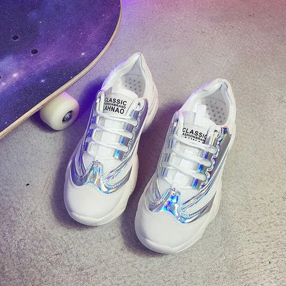 Sequins Mesh Breathable Dad Sneaker Shoes
