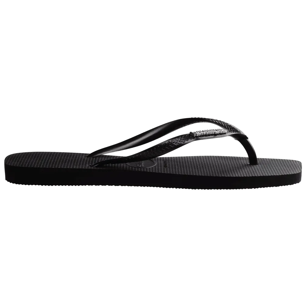 Slim Square Logo Metallic Flip Flops