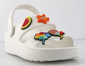 Spencer-Y Little Girls Double Strap Cloud Sling Back Sandals