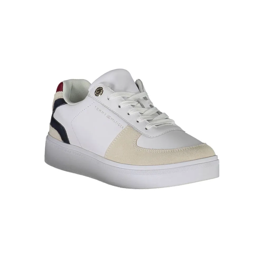 Tommy Hilfiger Chic White Lace-Up Sporty Sneakers