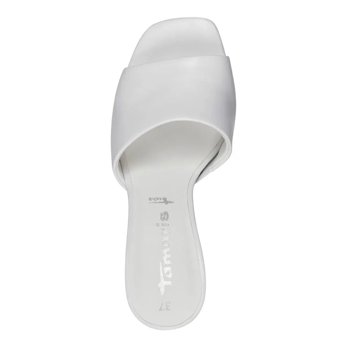 Trendy Heeled Sandal Mules with Open Toe in White