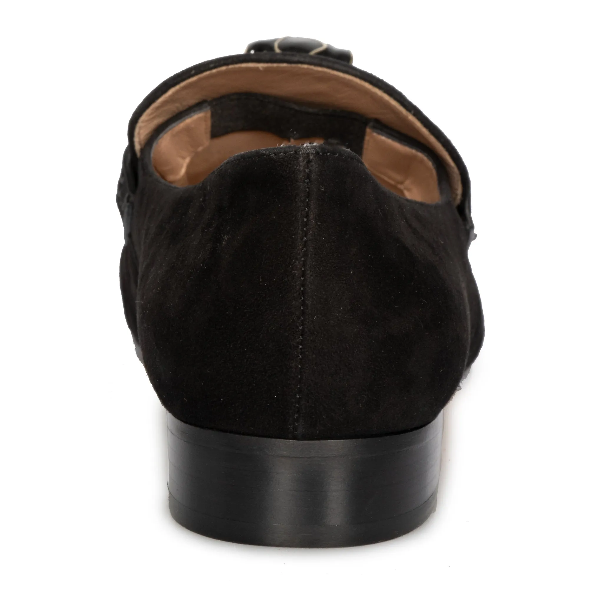 Valentino Panther Detail Chamois Loafers in Black
