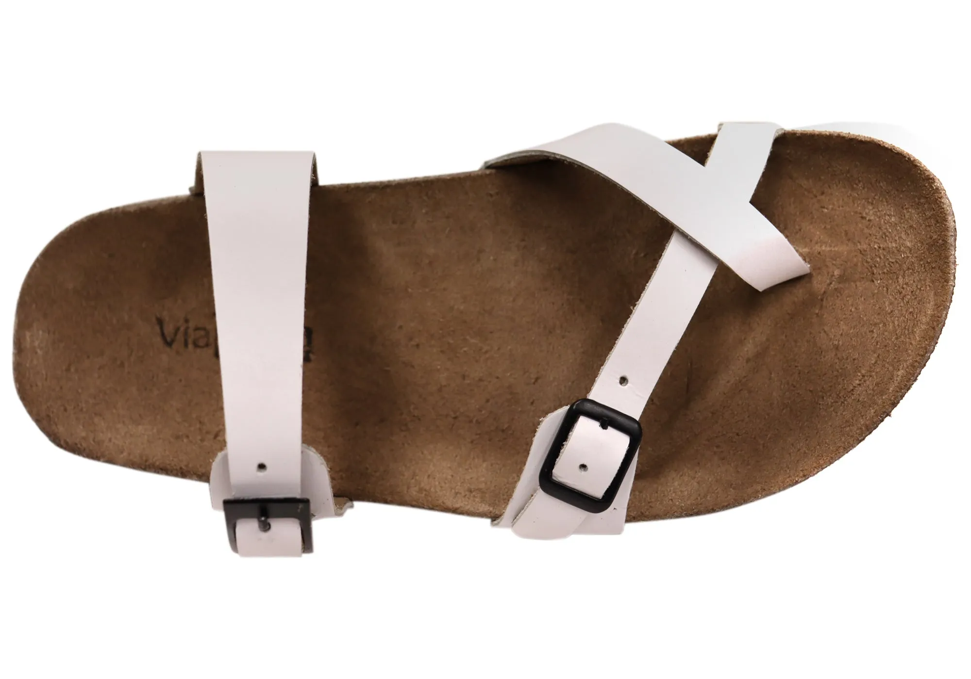 Via Paula Toto Womens Leather Comfort Thongs Sandals Made in Brazil