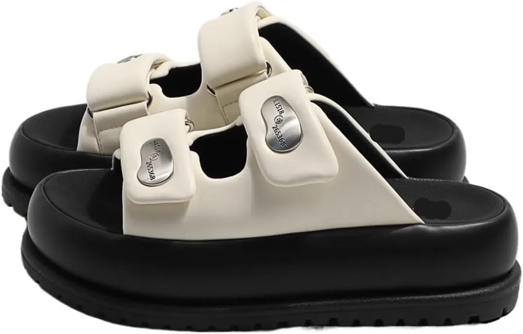 Wearing external slippers for women in summer 2024, fashionable, casual, and versatile, with a niche design feel. Thick soled sandals
