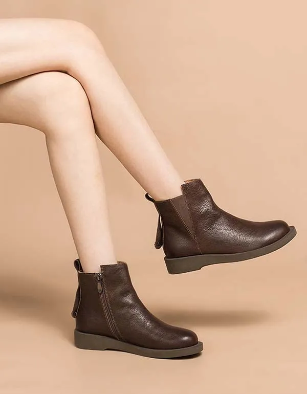 Winter Autumn Handmade Leather Retro Chelsea Boots