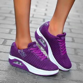 Women Hiking Shoes Breathable Mesh Athletic Outdoor Platform Sneakers