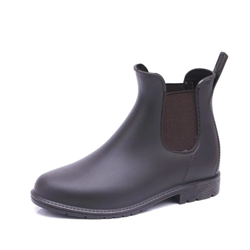 Women low heel short ankle antiskid rain chelsea boots