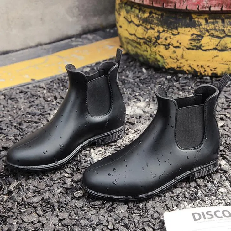 Women low heel short ankle antiskid rain chelsea boots