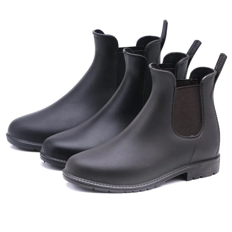 Women low heel short ankle antiskid rain chelsea boots