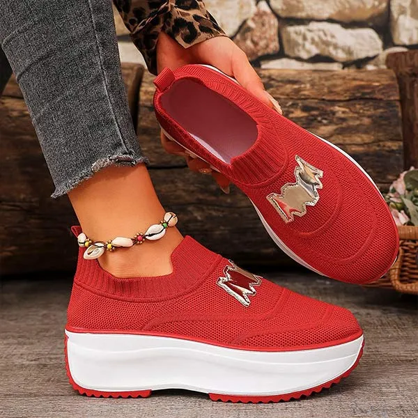 Women's Breathable Flyknit Thick Sole Sneakers 11733403C