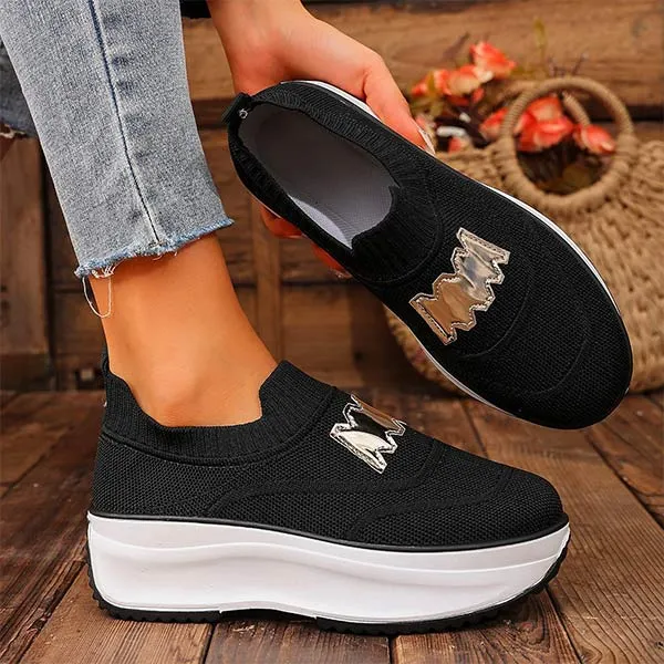 Women's Breathable Flyknit Thick Sole Sneakers 11733403C