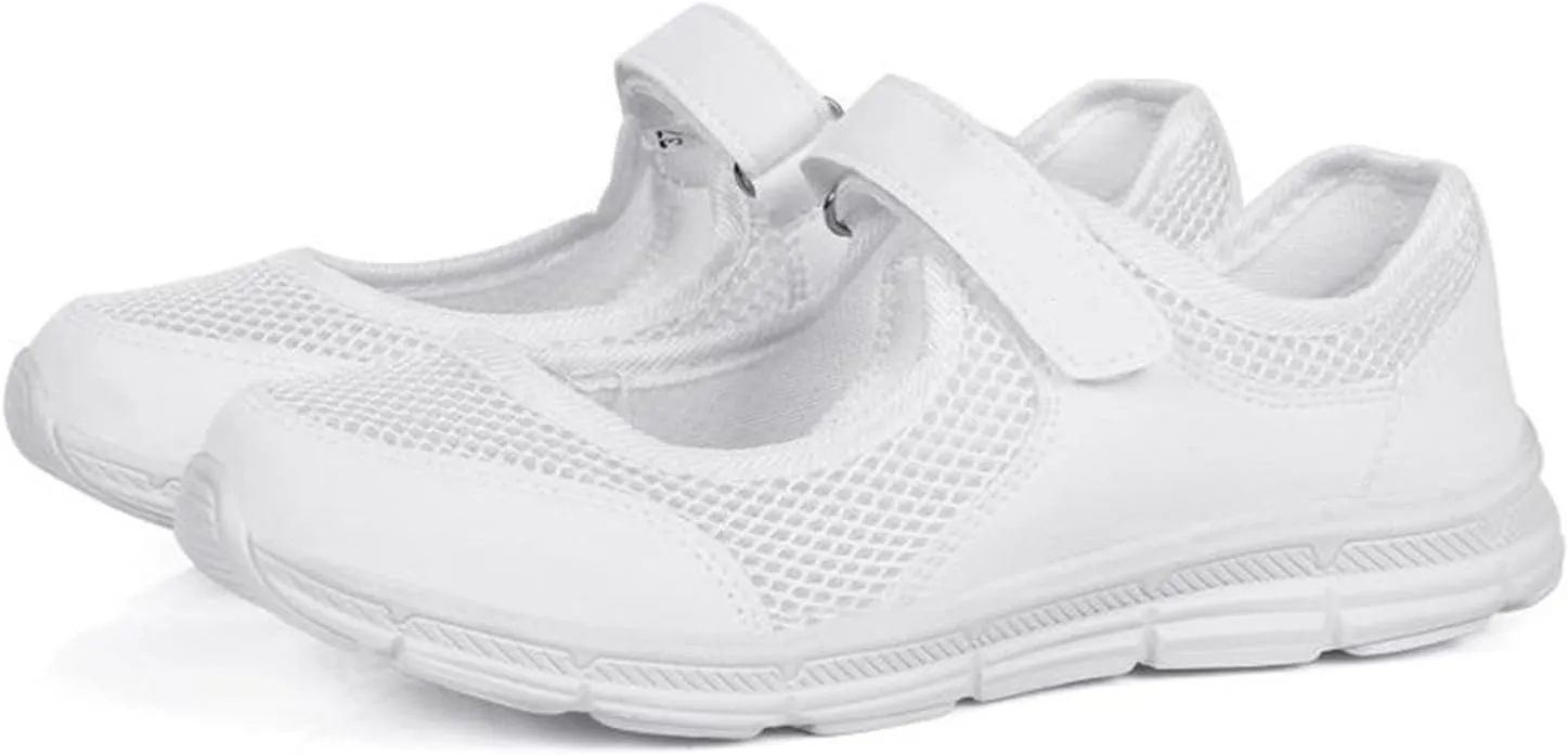 Women's Breathable Walking Shoes Ladies Fashion Mary Jane Sneakers Comfortable Wide Width Flats Mesh Lightweight Working Shoes