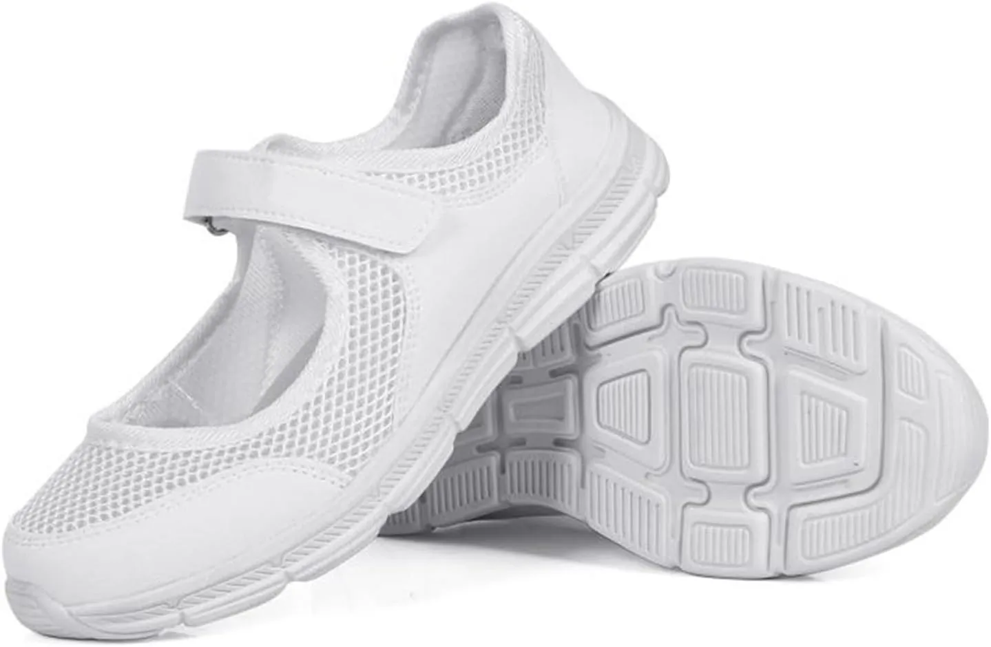 Women's Breathable Walking Shoes Ladies Fashion Mary Jane Sneakers Comfortable Wide Width Flats Mesh Lightweight Working Shoes
