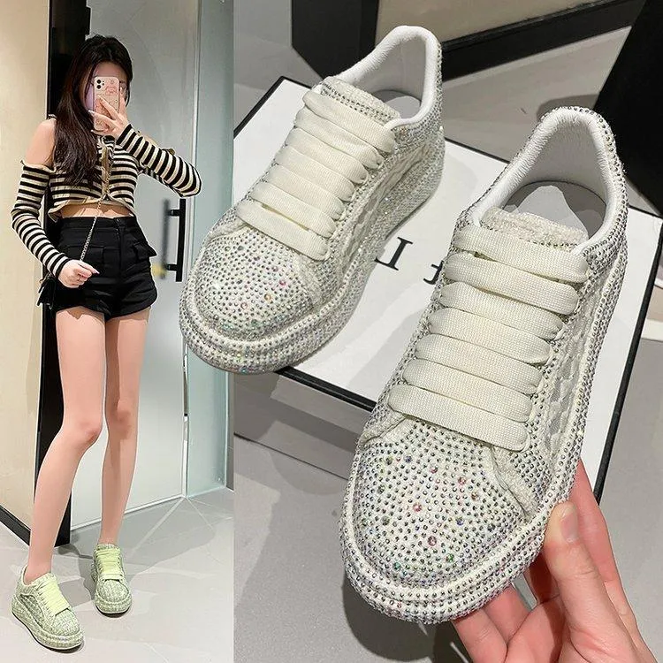 Women's rhinestone mesh breathable sneakers