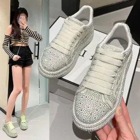 Women's rhinestone mesh breathable sneakers