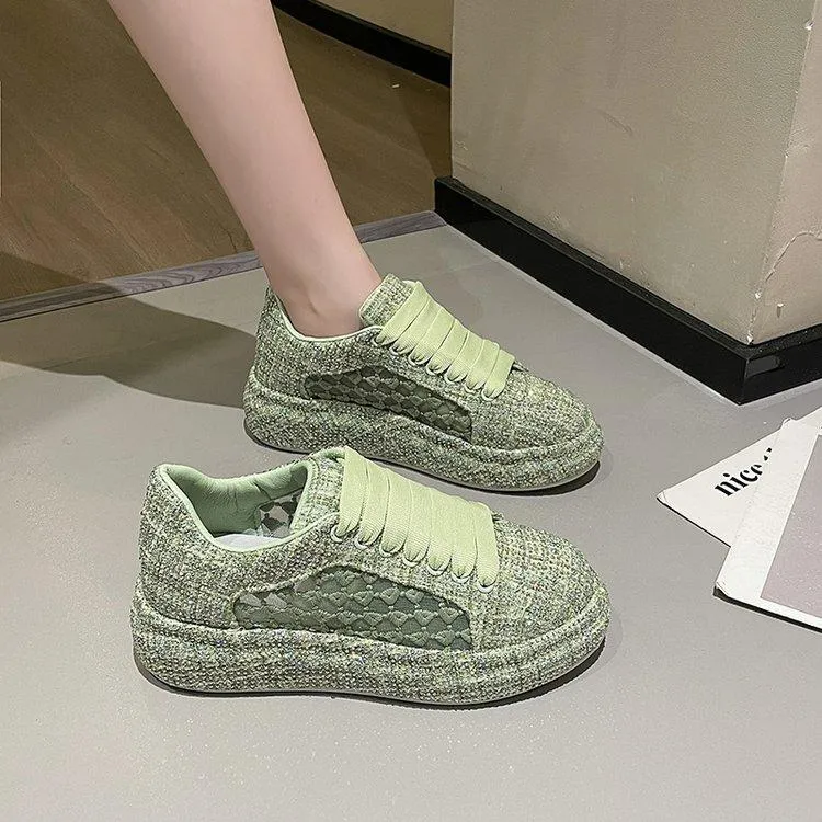 Women's rhinestone mesh breathable sneakers