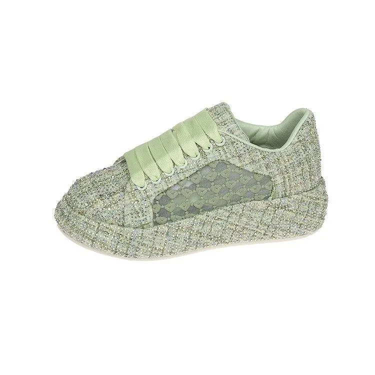 Women's rhinestone mesh breathable sneakers