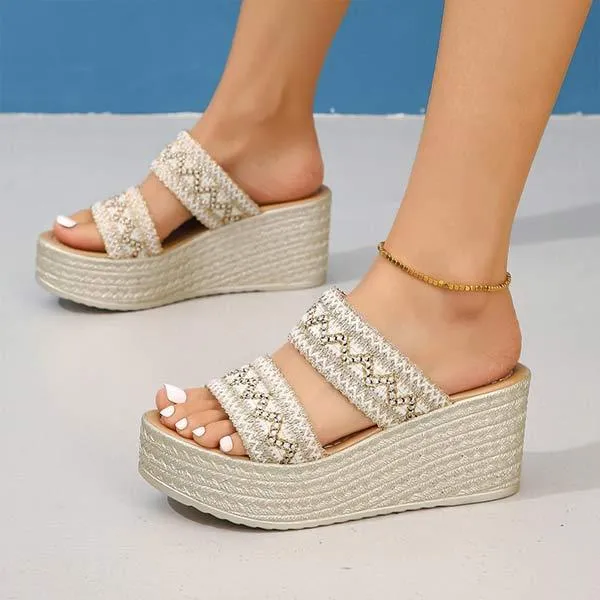 Women's Thick-Platform Wedge Heel Peep-toe Sandals 59875528C