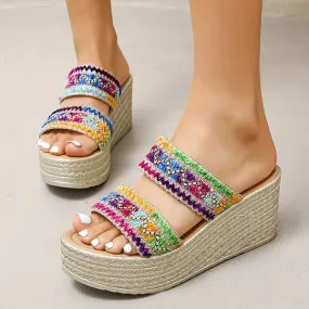 Women's Thick-Platform Wedge Heel Peep-toe Sandals 59875528C