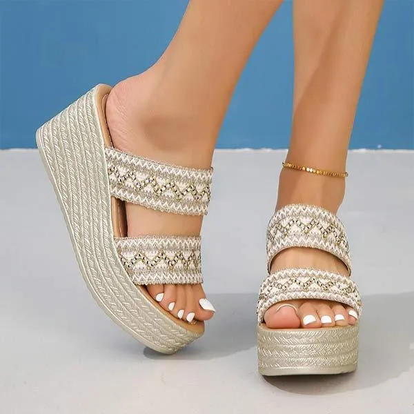 Women's Thick-Platform Wedge Heel Peep-toe Sandals 59875528C
