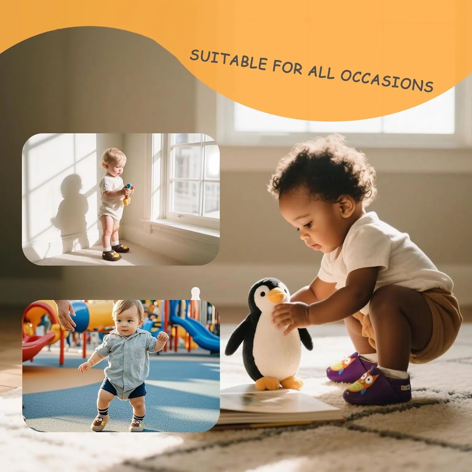 YALION Baby Soft Leather Shoes Suede Sole Infant Toddler First Walking Sports Crib Moccasins