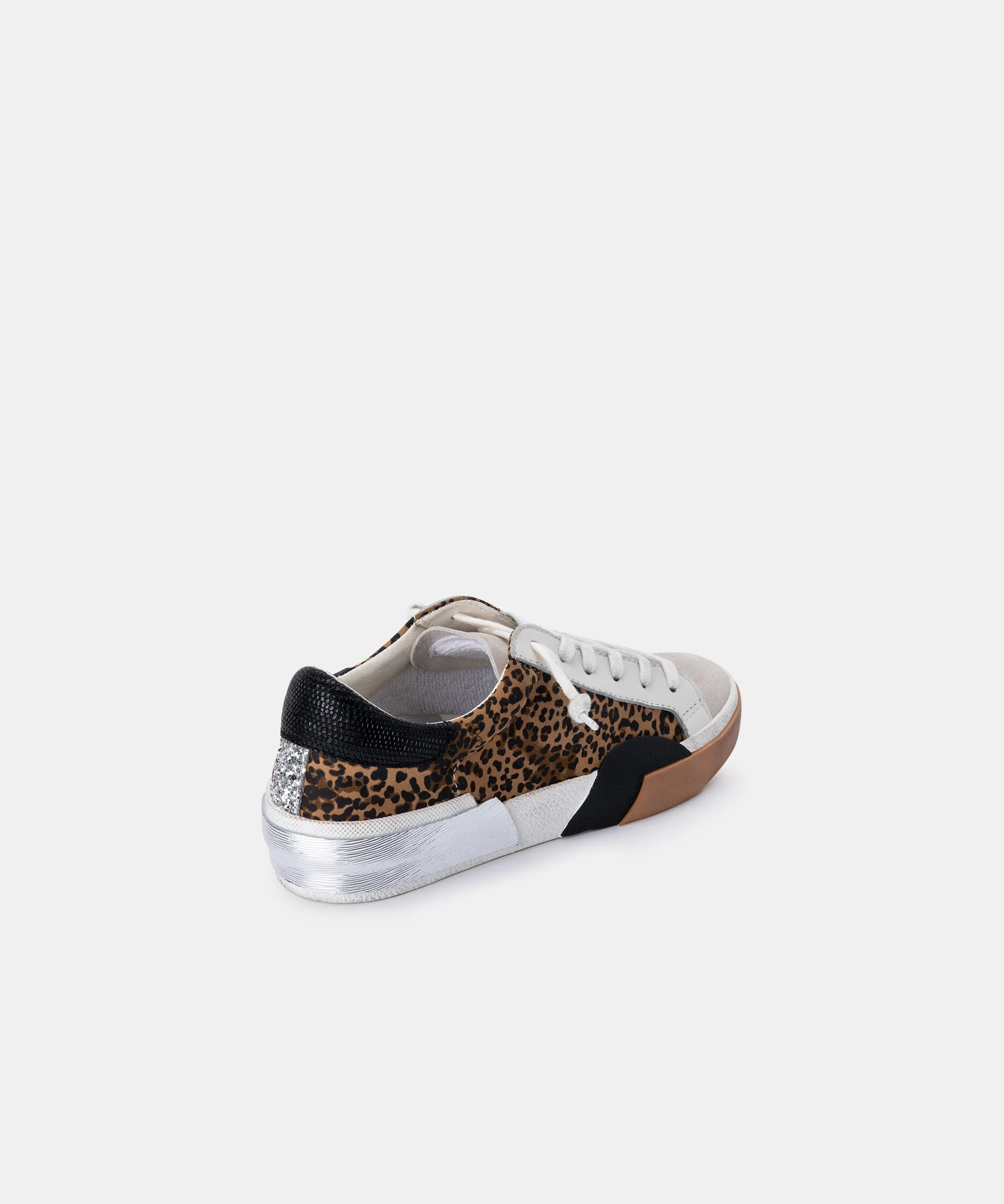 ZINA SNEAKERS TAN BLACK DUSTED LEOPARD SUEDE