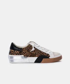 ZINA SNEAKERS TAN BLACK DUSTED LEOPARD SUEDE